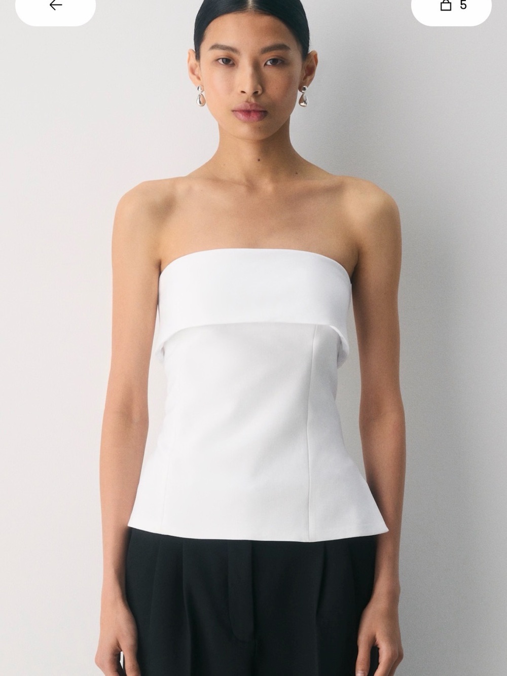 Babaton Strapless White Tube Top